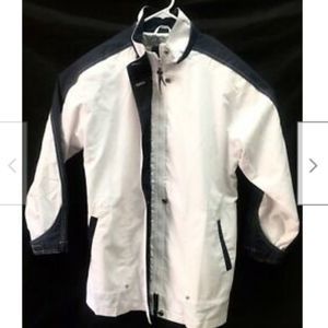 IZZI Outerwear Womens White/Blue Jacket Coat